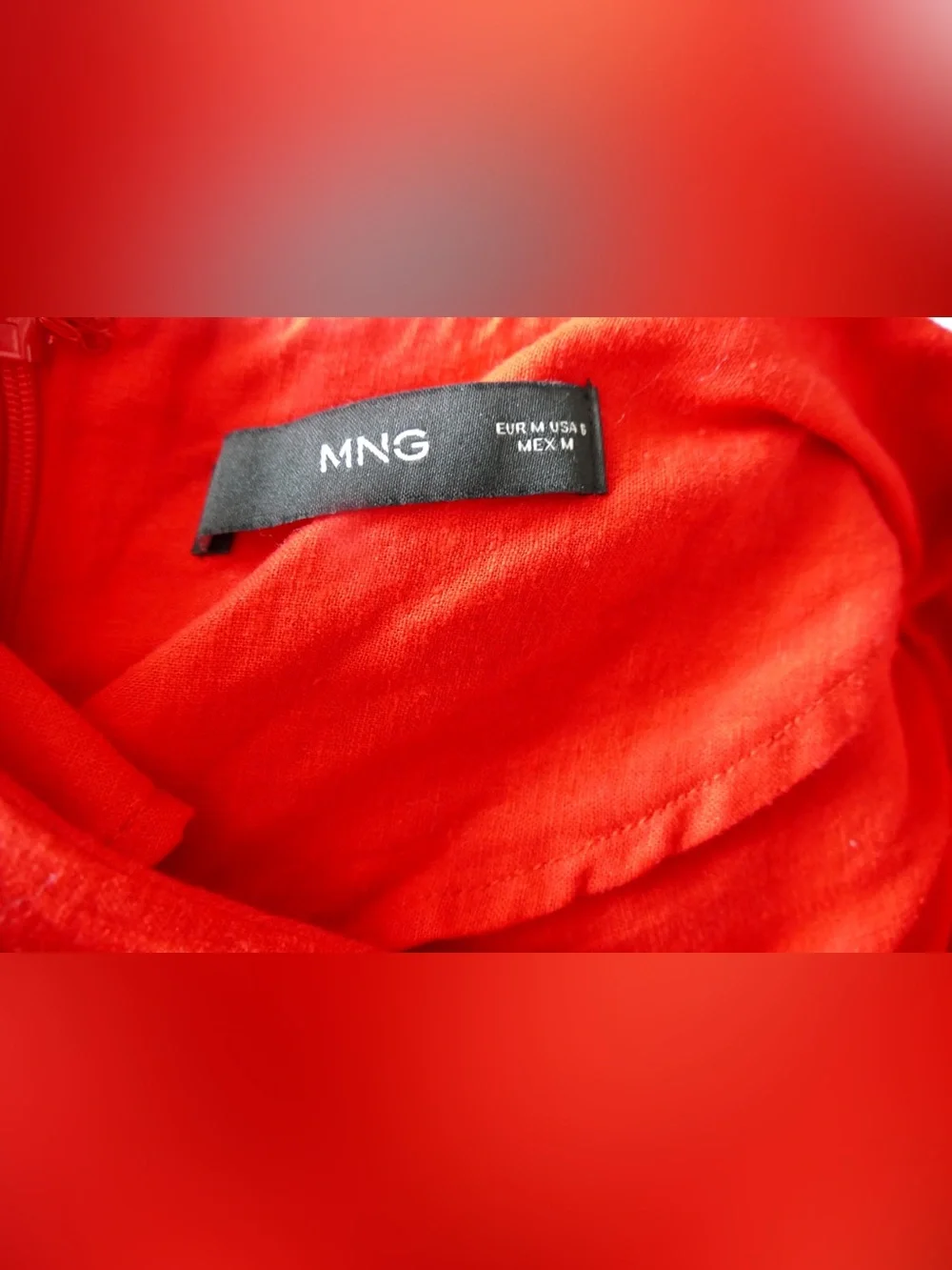 MNG Mango Red Linen Blend Halter Maxi Dress Women’s Medium Boho Summer - Picture 6 of 6